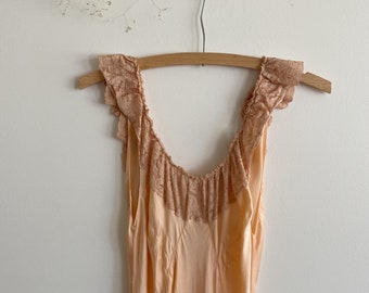 Vintage Antique Peach Lace Slip Nightgown/Dress
