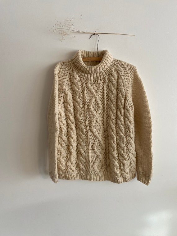 Vintage Hand Knit Wool Sweater - image 3