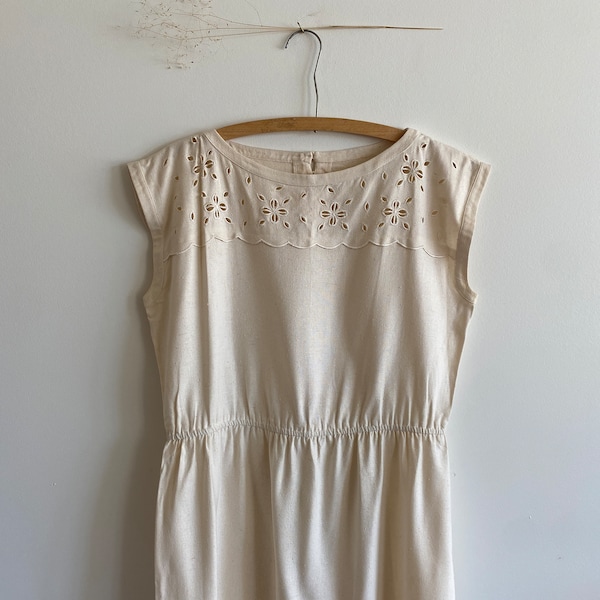Vintage Cotton And Linen Dress