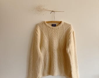 Suéter Pendleton vintage em lã creme