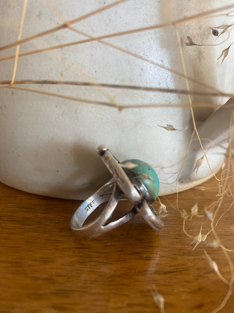Vintage Turquoise and Silver Native American Ring Size 6.5 - Etsy