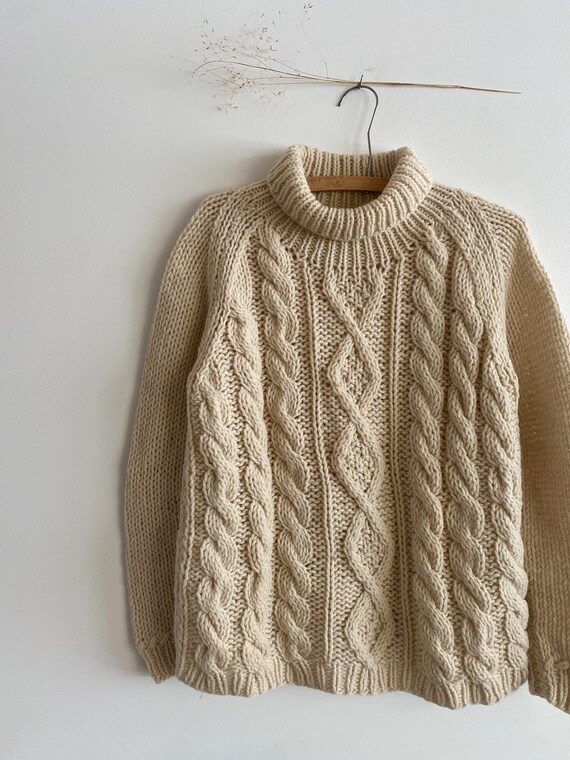 Vintage Hand Knit Wool Sweater - image 5
