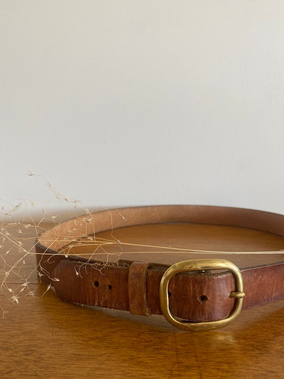 Vintage Brown Leather Belt