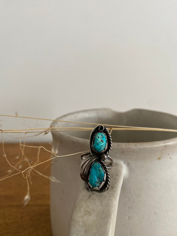 Vintage Double Turquoise Native American Ring