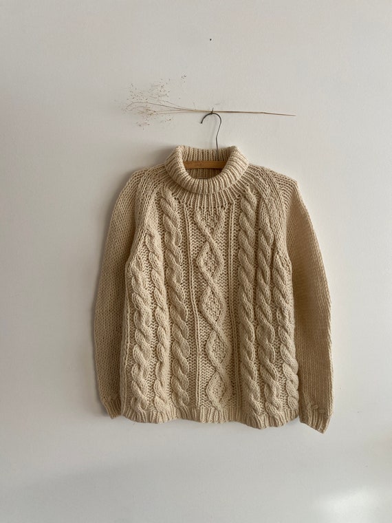 Vintage Hand Knit Wool Sweater - image 2