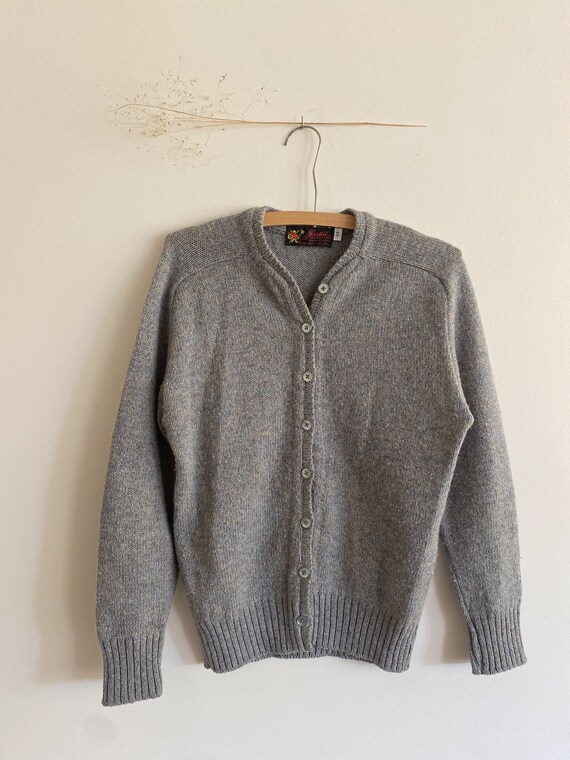 Vintage Wool Blend Blue Cardigan