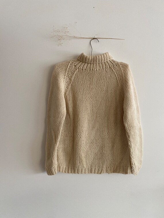 Vintage Hand Knit Wool Sweater - image 7