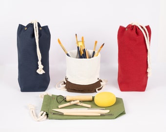 Linen Artist Tool Bag, Pottery Tattoo Teacher Gift