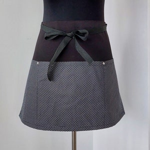 Polka Dots Half Apron with 3 Pockets, Friends Waitress Apron