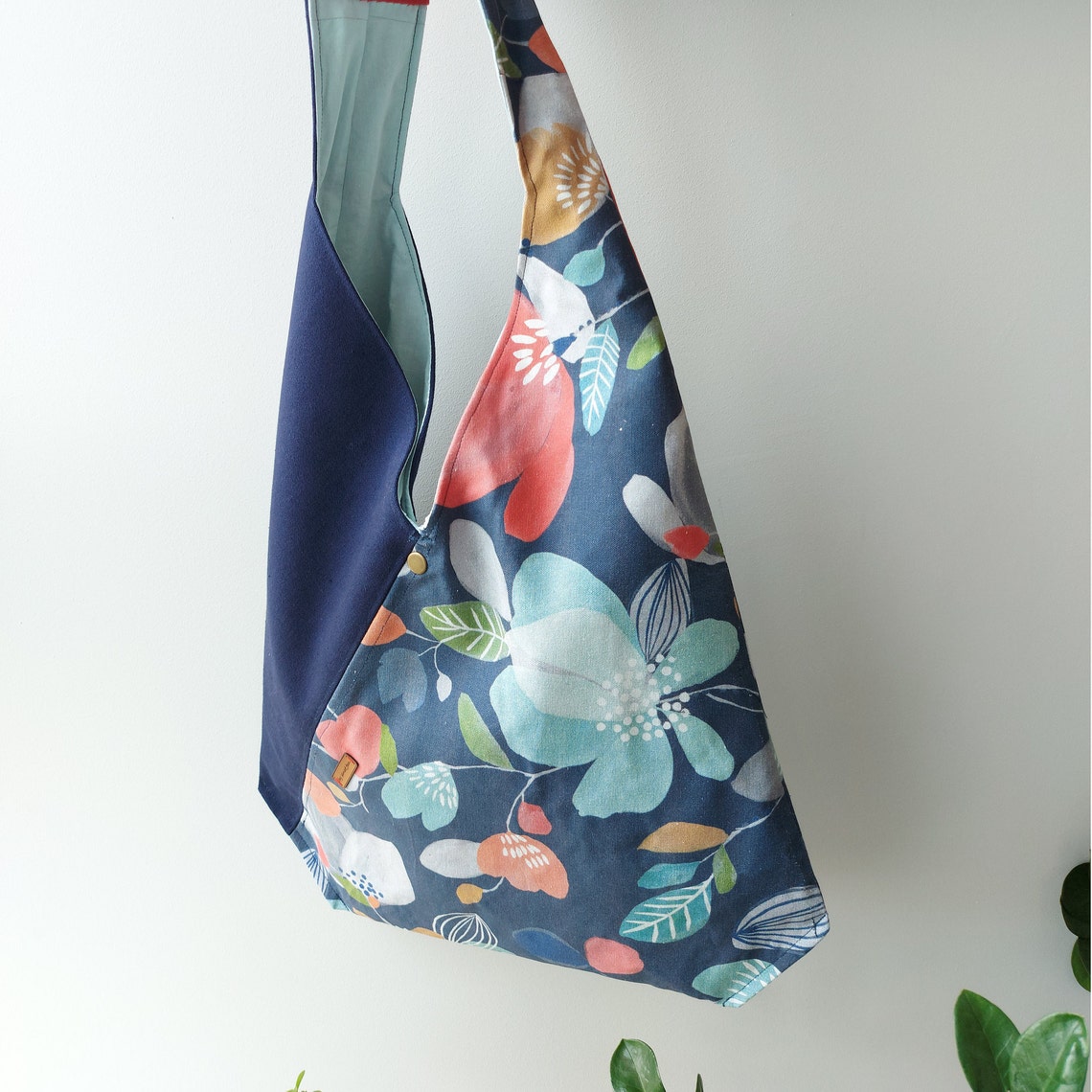 X Large Origami Bag Shoulder Bag Floral Canvas Tote Bag | Etsy