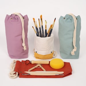 Borsa portaoggetti, piccola borsa da viaggio per il bucato, borsa per attrezzi da lavoro a maglia, custodia in tessuto a doppio strato con coulisse