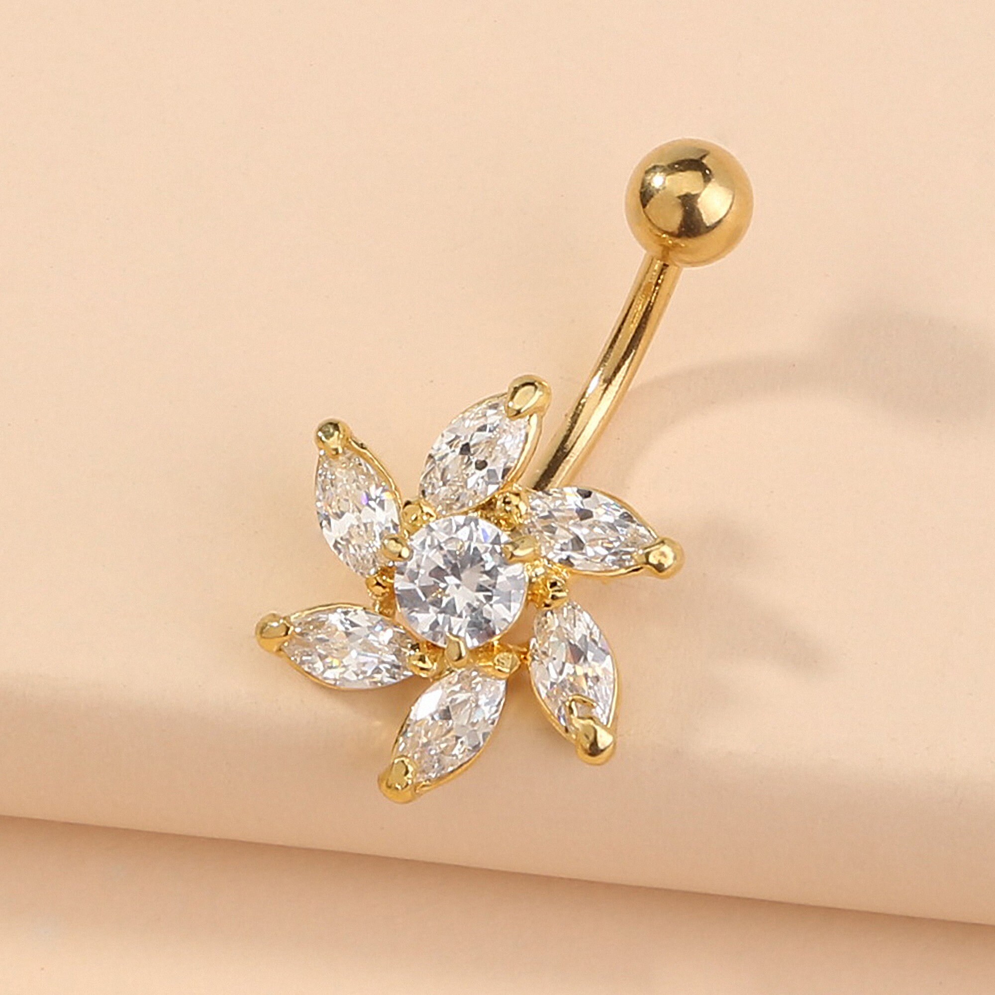 Belly button ringspink belly ringcrystal belly ringbelly Etsy