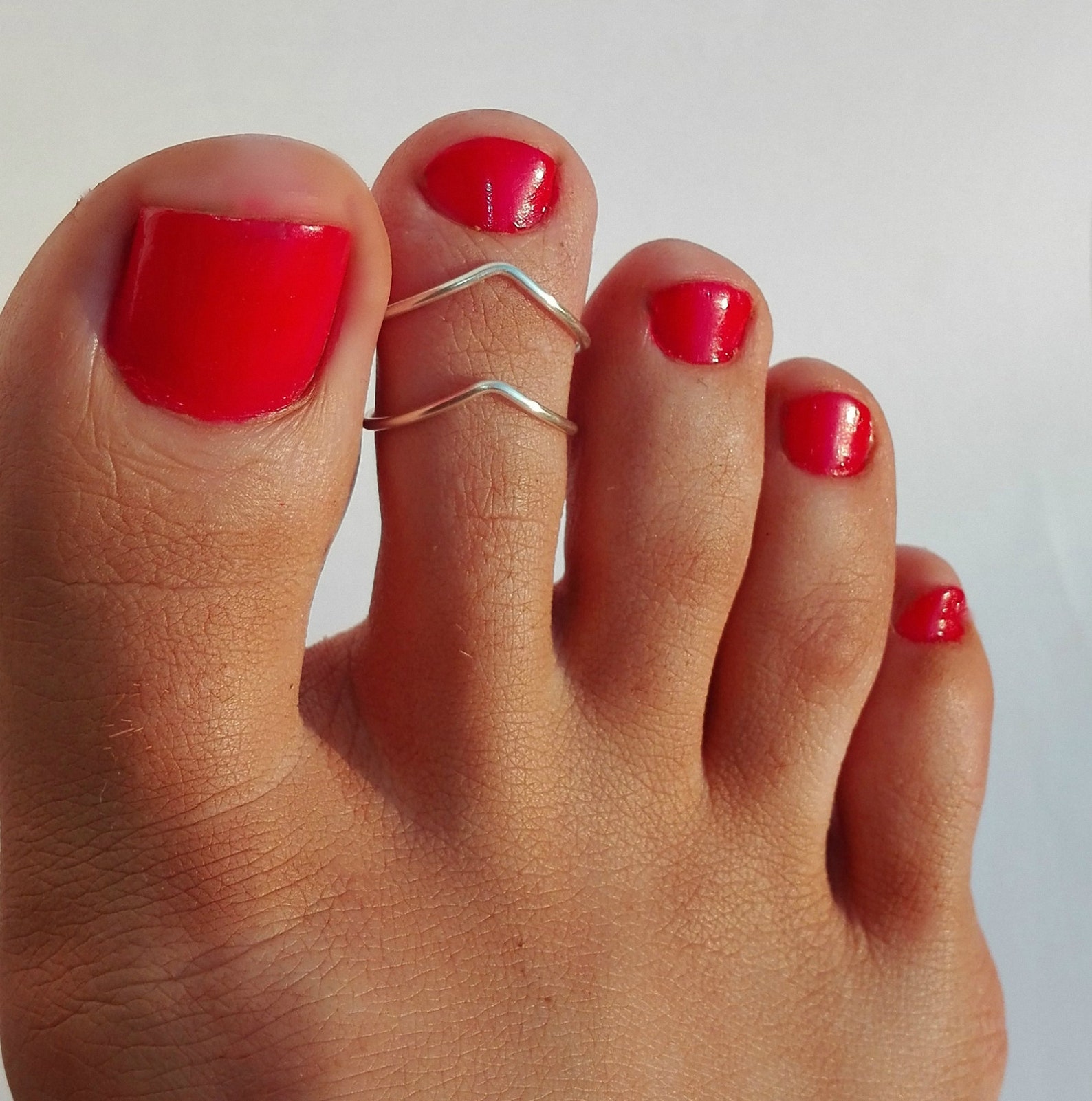 Wide toe ringwave toe ringtoe rings for womenadjustable toe Etsy