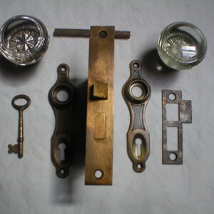 Antique Door Hardware with Glass Bulls Eye Knobs