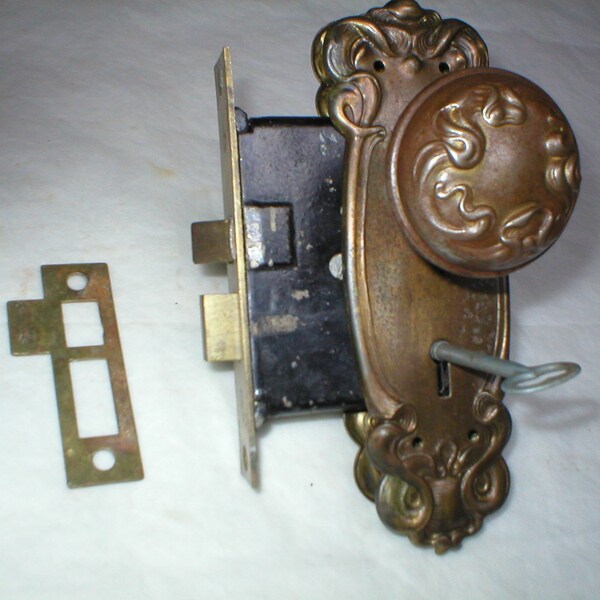 Antique Victorian or Art Nouveau Era Working Door hardware