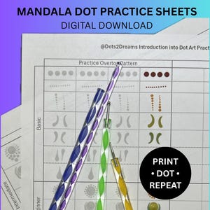 Beginner Mandala Dot Art Practice Sheets | Digital Download for Dotting Tool Kits, Printable Template PDF | Skill Builder for All Levels