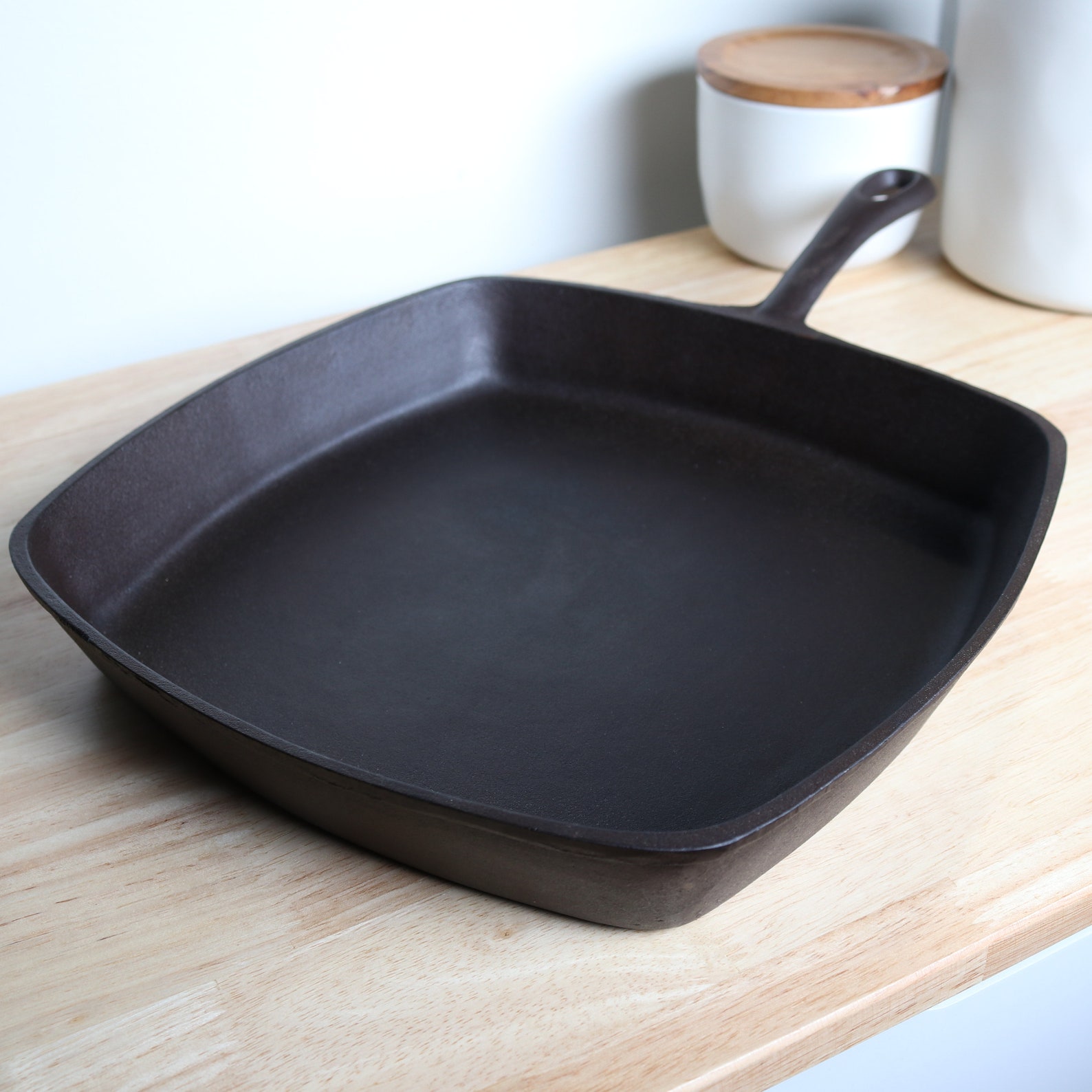 BSR Cast Iron Square Skillet aprox. 10 vintage Etsy