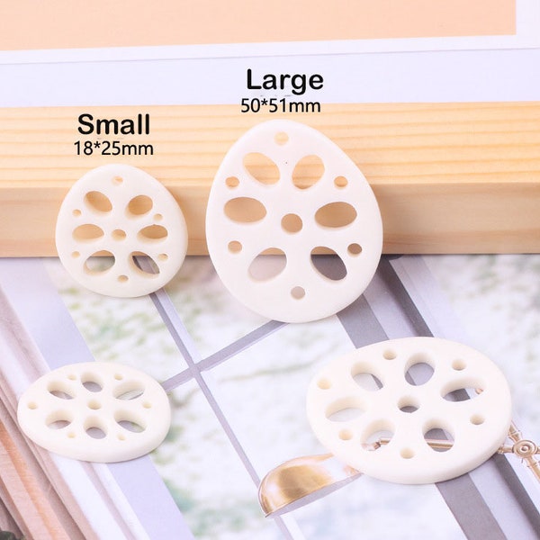 6pcs Resin Lotus root slices Pendant Lotus root Acrylic Connector Charm DIY Keychain necklace earring Jewelry Findings Craft Supplies,H20