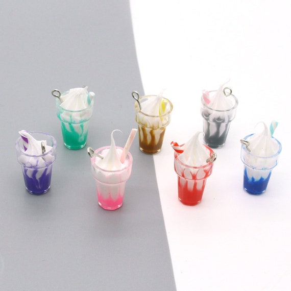 4pcs Realistic Ice Cream Cup Charm Ice Cream Sundae Charms Etsy