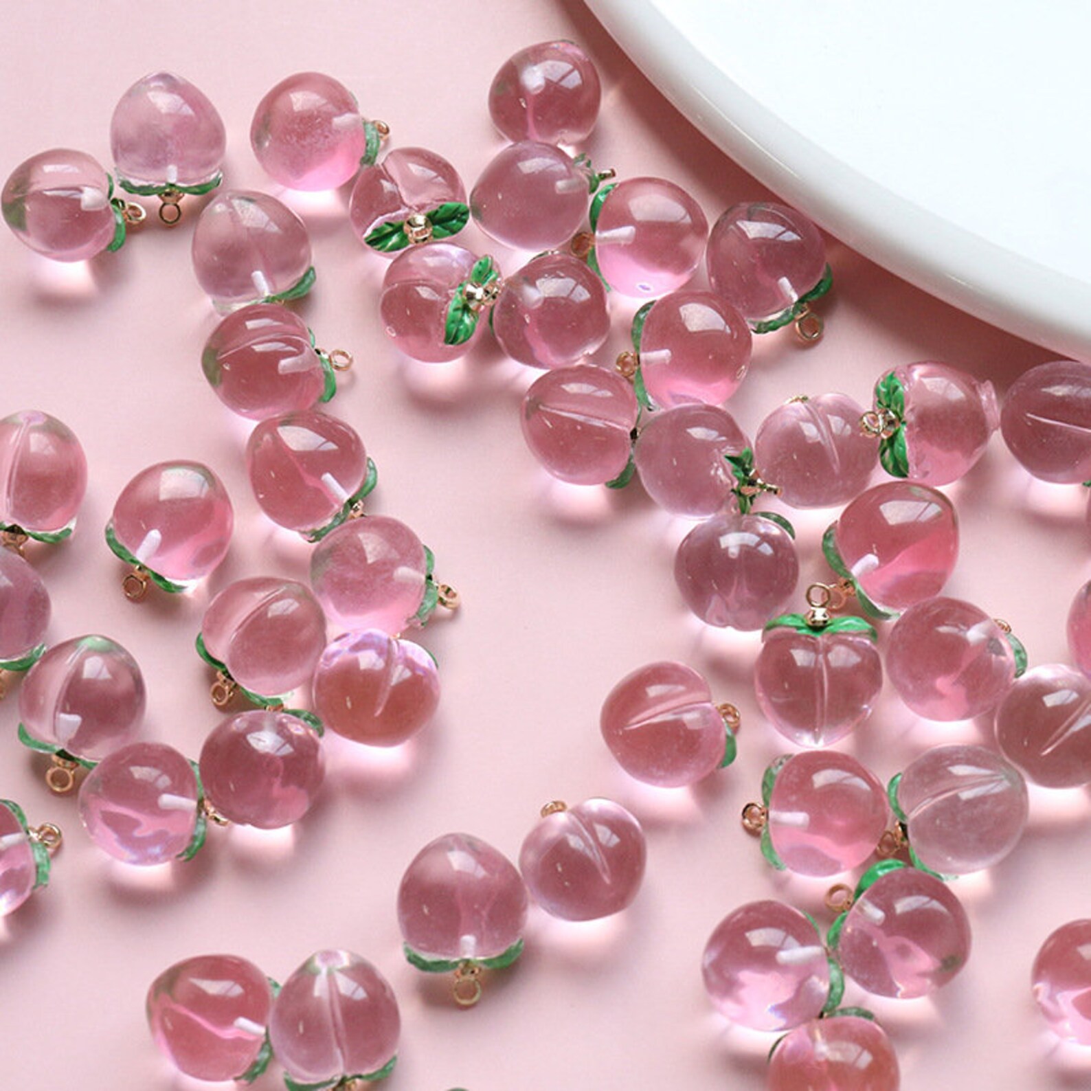 6pcs Resin Peach Charms Fruit Jewelry Charms 3D Peach Pendant Etsy