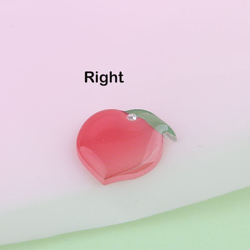 6pcs Resin Peach Charms Fruit Jewelry Charms Plastic Peach Etsy