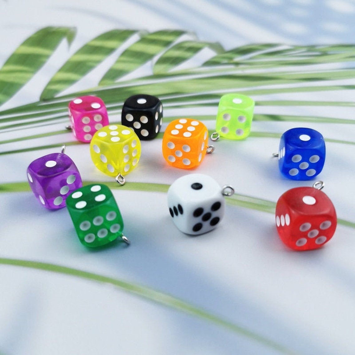 10pcs 14mm Acrylic Dice Charm Gambling Charms Card Game Charm Etsy