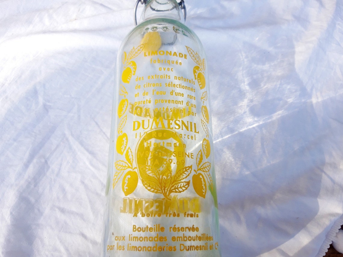 Antique French Lemonade Bottle Vintage Dumesnil Glass Water Etsy