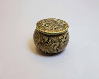 Hand-Painted Kashmiri Lacquer Box – Floral Motif – “Handmade in Kashmir, India”