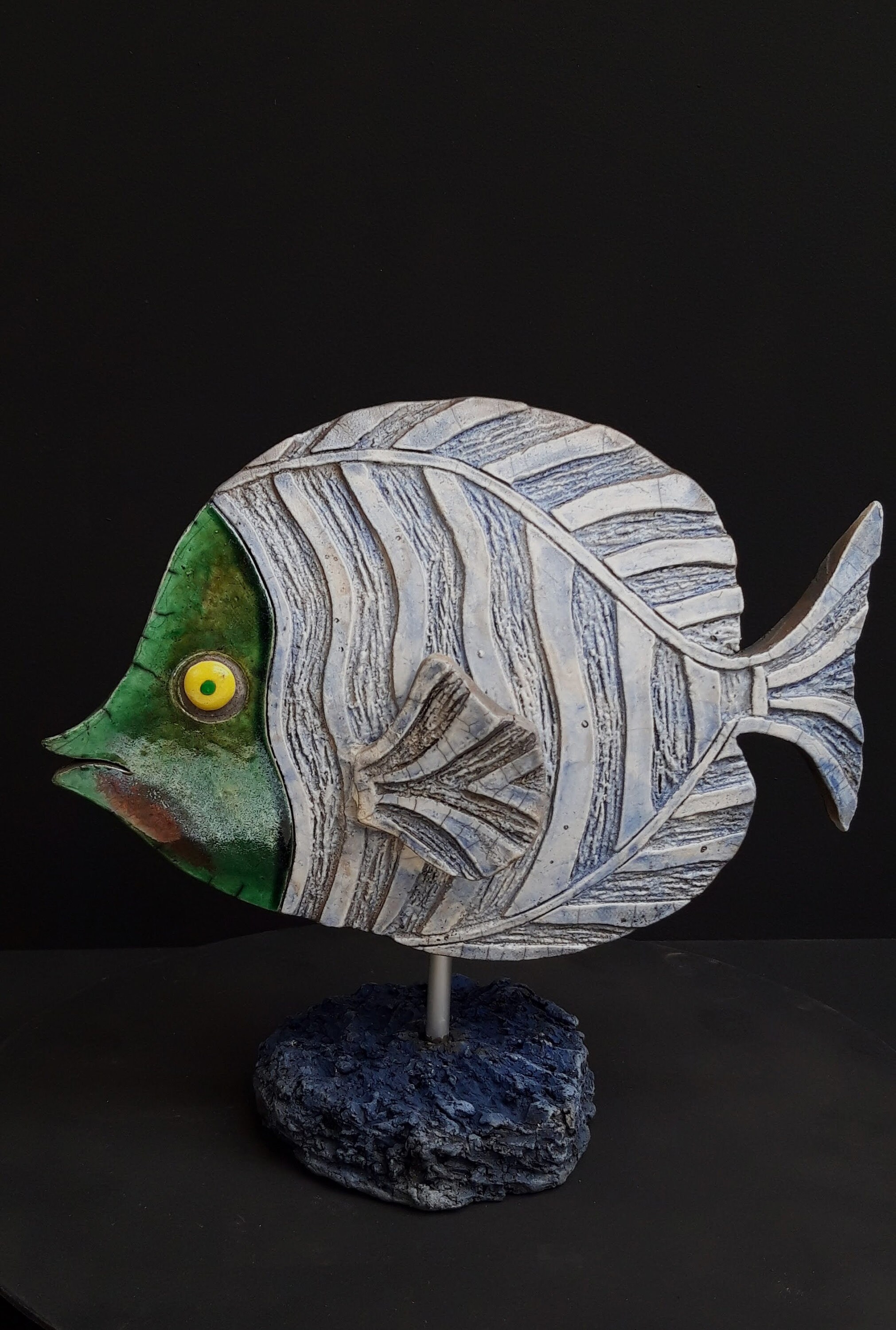 Sculpture Poisson Céramique Raku