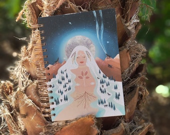 WOLF MOON NOTEBOOK a5 size with recycled paper, hard cover
