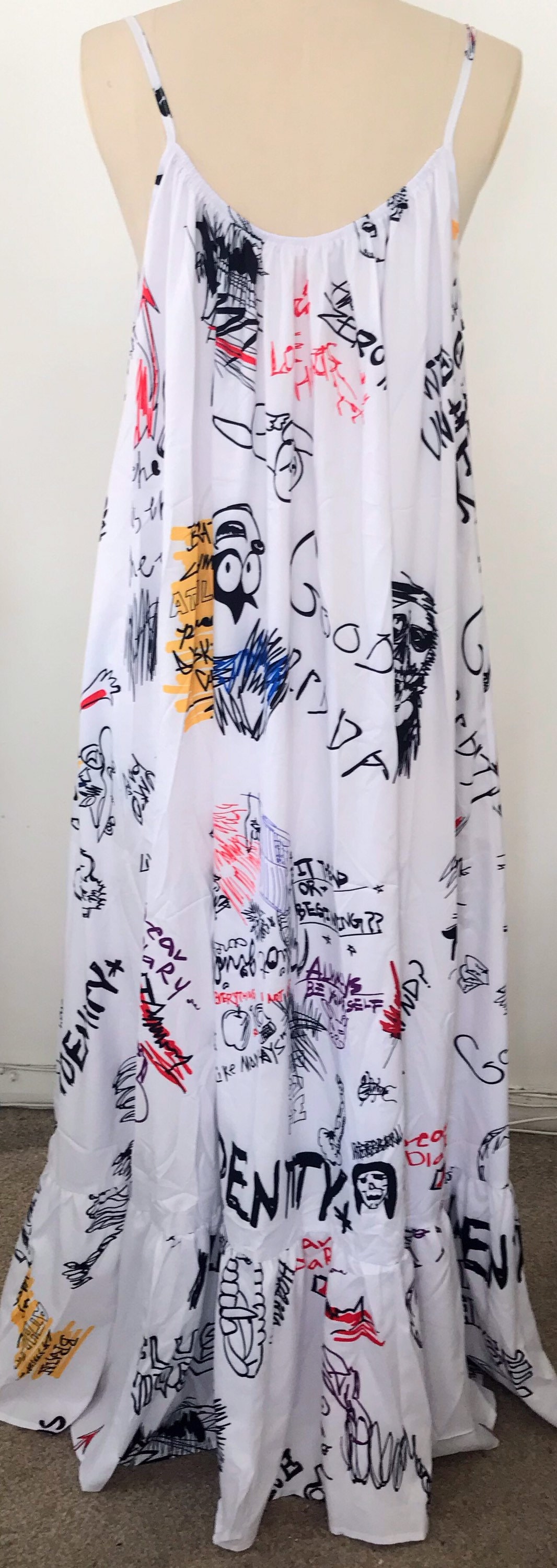 Graffiti Print Maxi Dress - Etsy