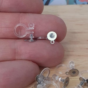 304 Stainless Steel hypoallergenic Clip-on Earring Findings, Stainless Steel 304 Clip-ons, Plastic Clip-on findings.(10xpcs)