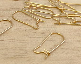 304 Stainless Steel Gold Colour Earring Hooks, Kidney Ear Wire Hooks, Gold Colour Findings (20xpcs)