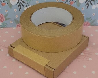 Pip Box Sealing Tape, Craft Paper Tape, Eco-Friendly, Recyclable Easy-to-Tear Tape, 35mm sealing Tape, Brown sealing Tape.