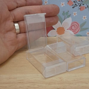 60 Small Plastic Boxes 1.75 X 1.75 Cm X 0.75 craft Organizer Plastic Box  Nail Jewelry Bead Storage Container US Seller Bx-246 