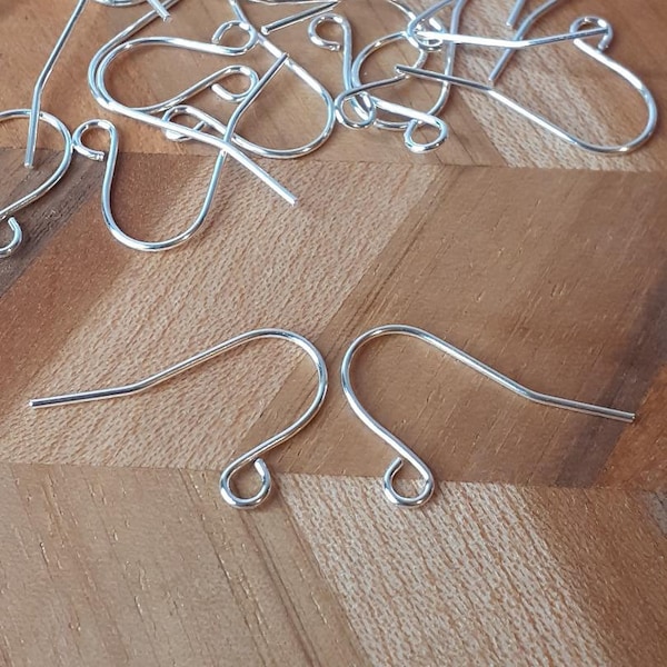 100/200x Silver Fish Hooks, Iron Earring Hooks, Ear Wire, Silver earring findings, Silver French Hooks