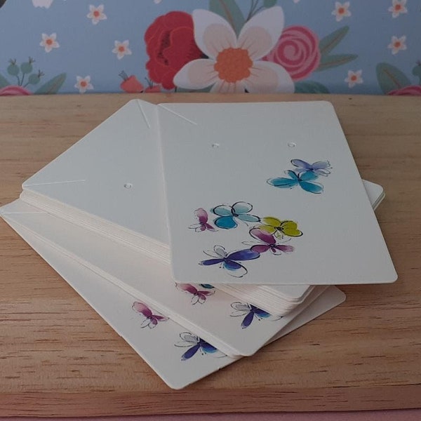 25x Butterfly Display Cards, Insect Jewellery display cards, Blue Butterfly Display Cards, Earring and Necklace Display Cards