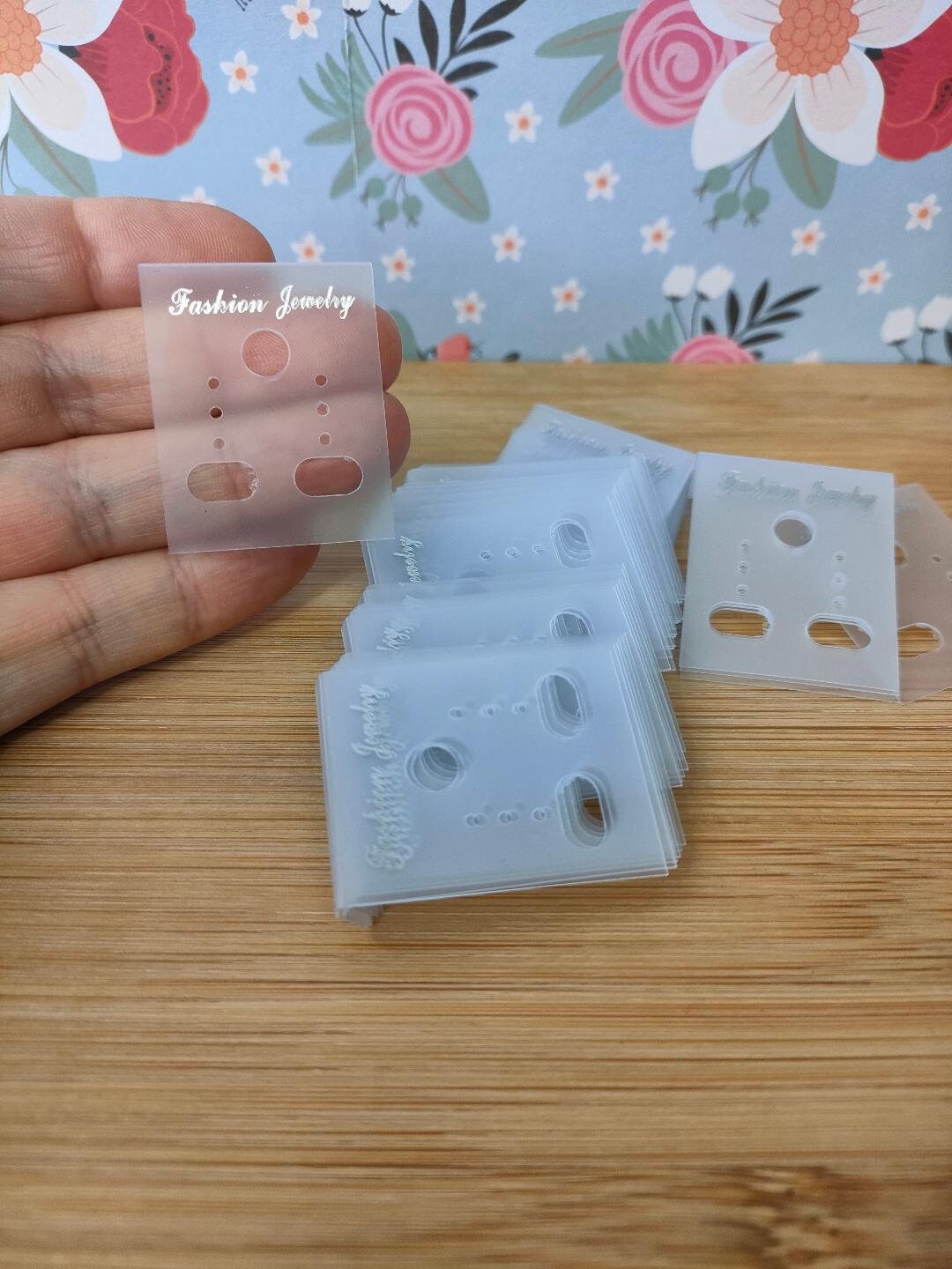 Acooruiteng 50 Pcs Earring Display Cards | 9x6 Cm, 350g Cardstock | With Holes & Slots For Jewelry Selling