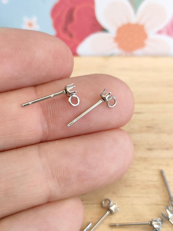 Stud earring 2024 findings with loop