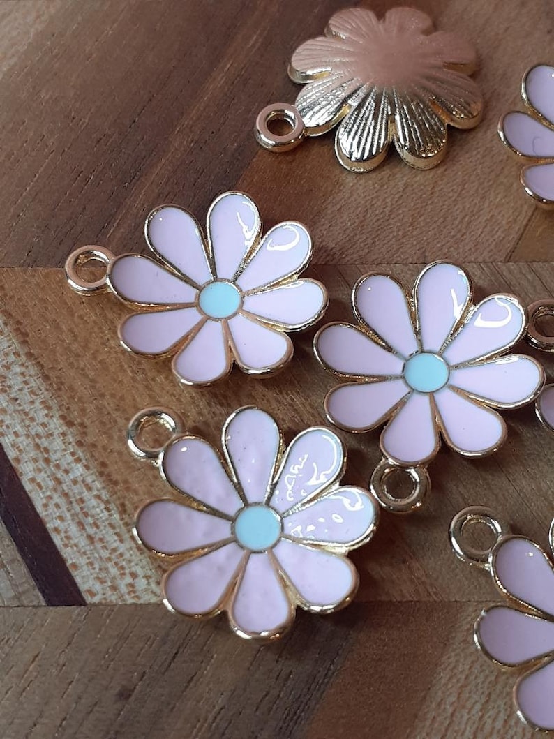 10pcs 0.8" Enamel Pink Flowers Diy Alloy Accessories Charm Pendant 22729 10pcs 0.8" Enamel Pink Flowers Diy Alloy Accessories Charm Pendant 22729
