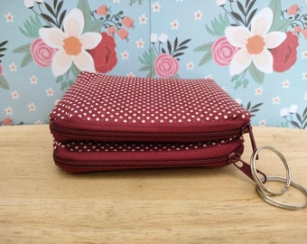 Buy 2x Cloth Clutch Bags, Red Polka Dot Small Change Purse With