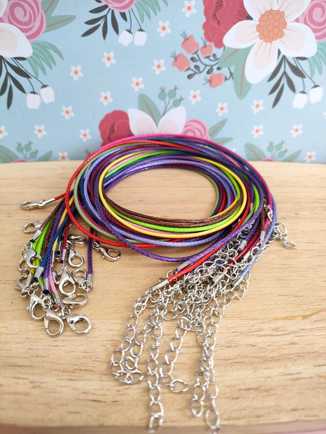 50pcs Adjustable Korean Waxed Polyester Cord Bracelet Random Mix