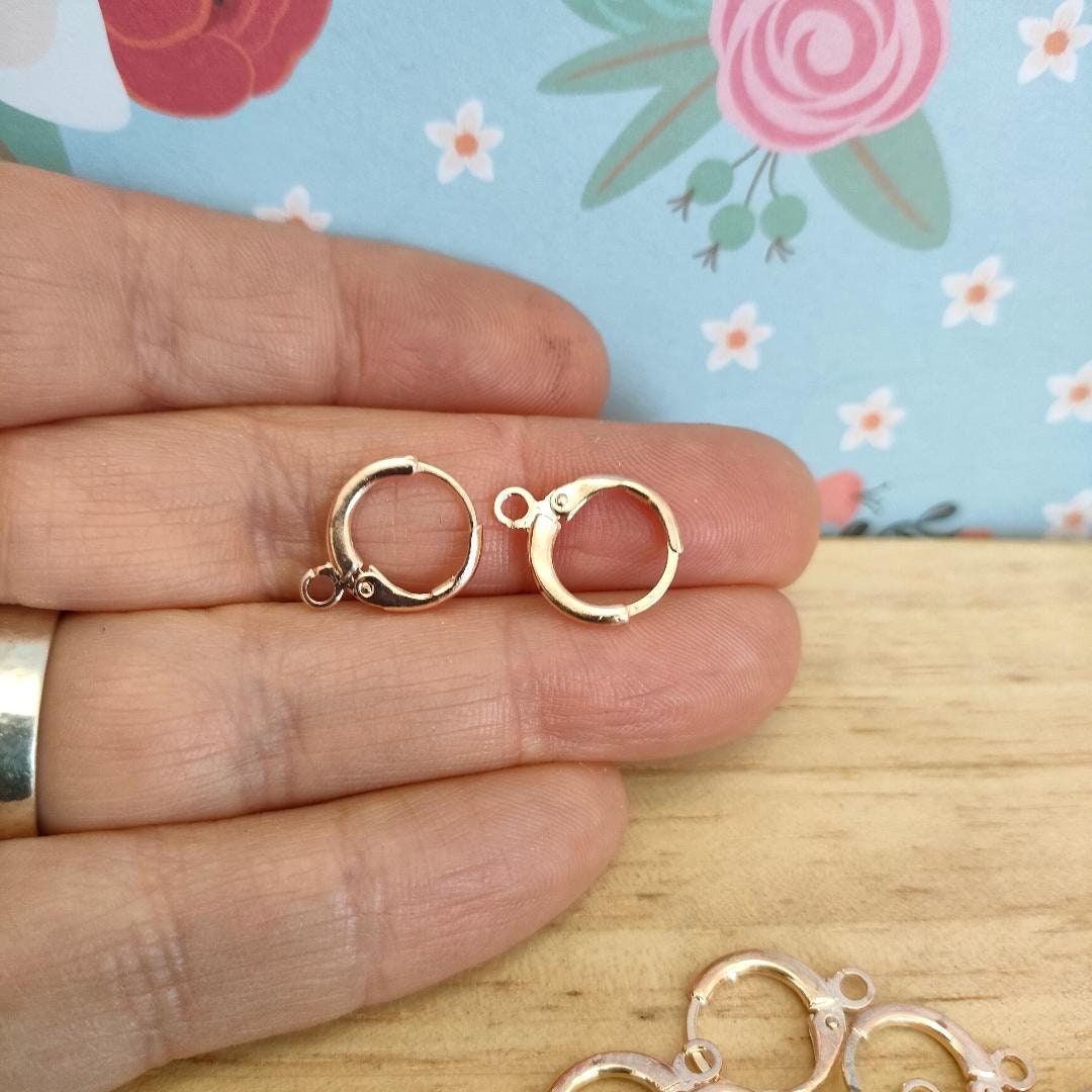 Leverback Earring Findings With Loop, Dainty Hoop Earrings