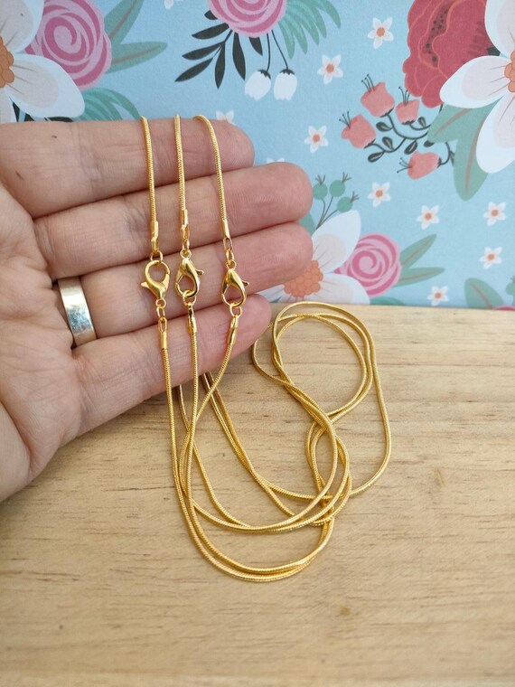 Stainless Steel Snake Chain Necklace 1mm - Silver Tone - 18 Inches