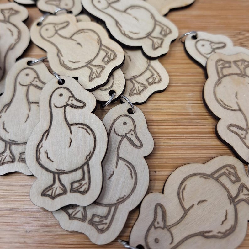 Key Rings Outine 10x Duck Wooden Keyring Blanks for DIY Crafting Bulk Buy Make Your Own ...