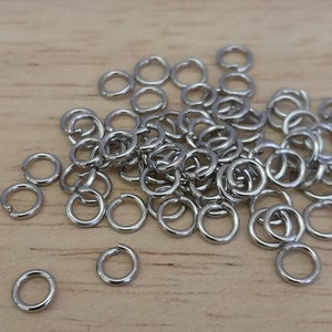 100x Jump Rings, 304 Stainless Steel Jump Rings, Open Jump Rings, Jewellery Findings, 4mm, 5mm, 6mm, 7mm, 8mm, 10mm Jump Rings