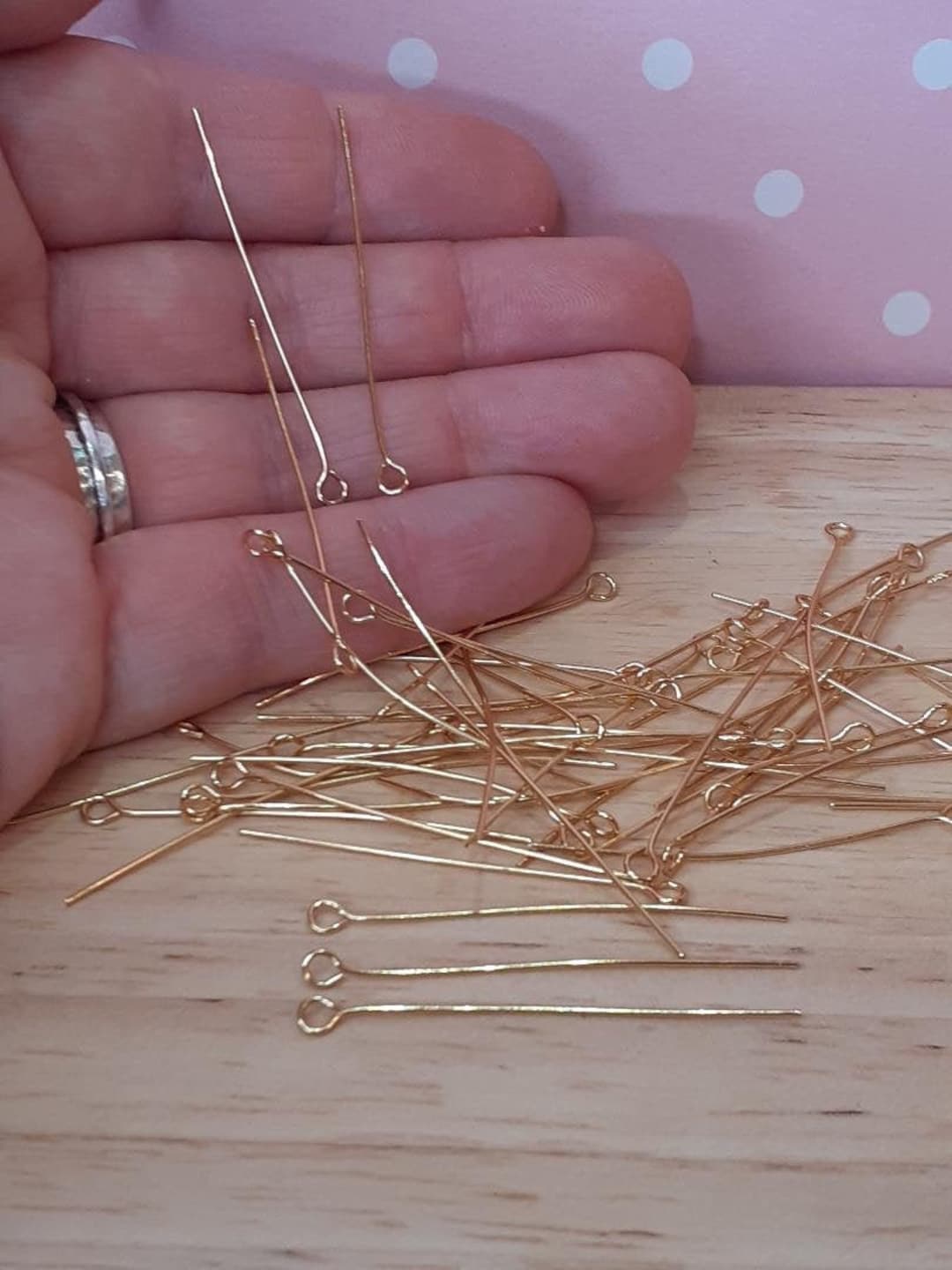 50x Eye Pins Gold Eye Pins 40mm 304 Stainless Steel Eye Etsy