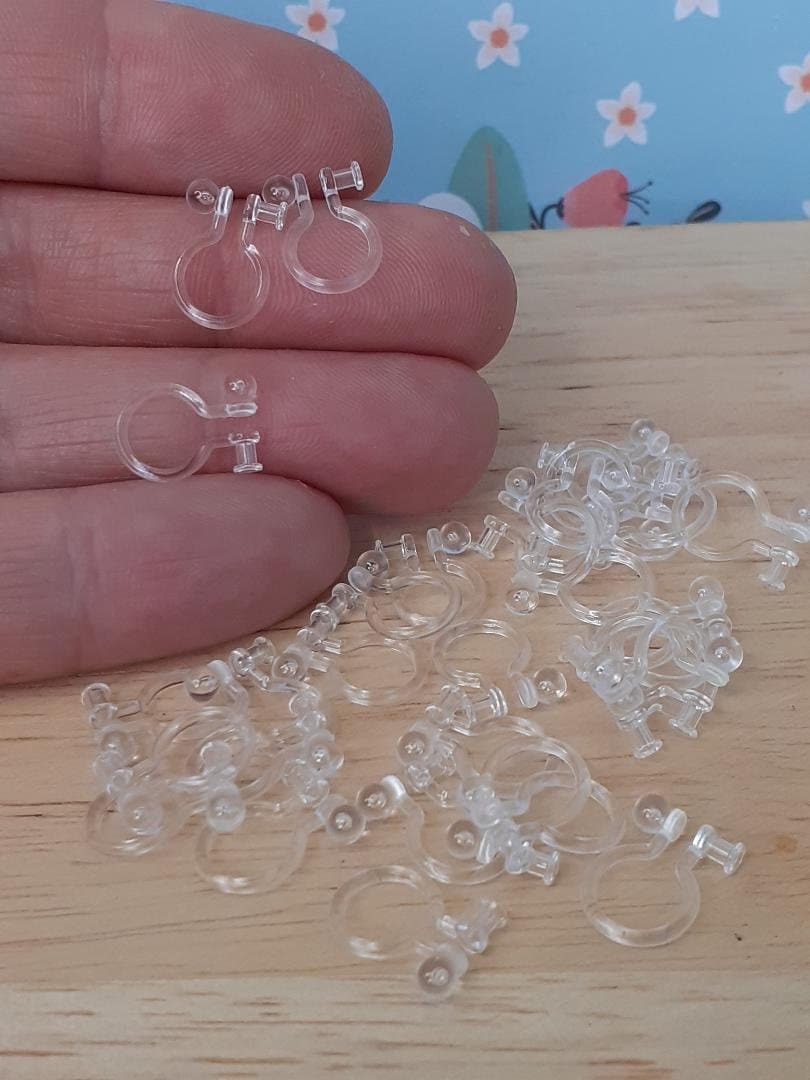 Plastic Clipon Earring Findings Nonpierced Ears Small Etsy UK