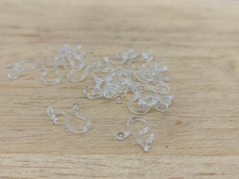 20x Plastic Clipon Earring Findings Nonpierced Ears 3mm Etsy