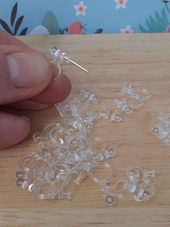 Plastic Clip on Earring Findings Non pierced Ears Small Stud Findings Clear Hypoallergenic Clip on Earring Findings 10 20xpcs Etsy